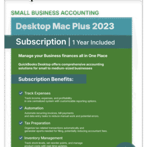 QuickBooks Desktop Mac Plus 2023 - 1 Year Subscription