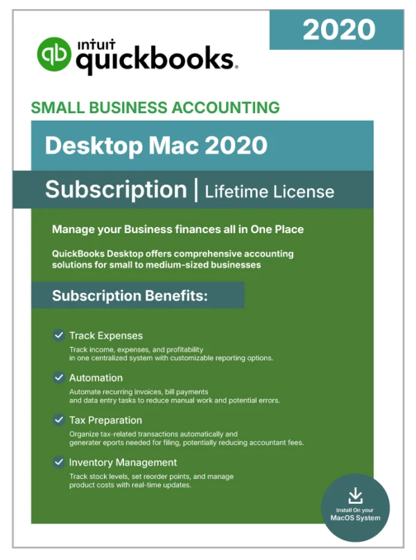 QuickBooks Desktop Mac 2020 - No Subscription