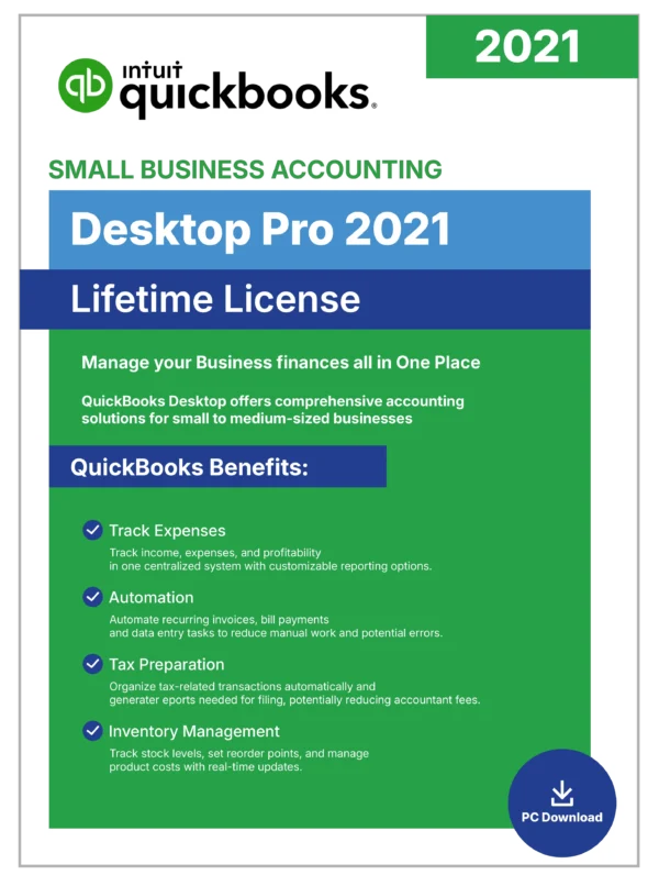 QuickBooks Desktop Pro 2021 - No Subscription