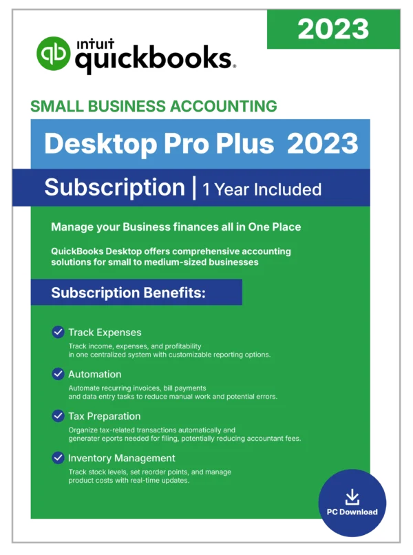 QuickBooks Desktop Pro Plus 2023 - 1 Year Subscription
